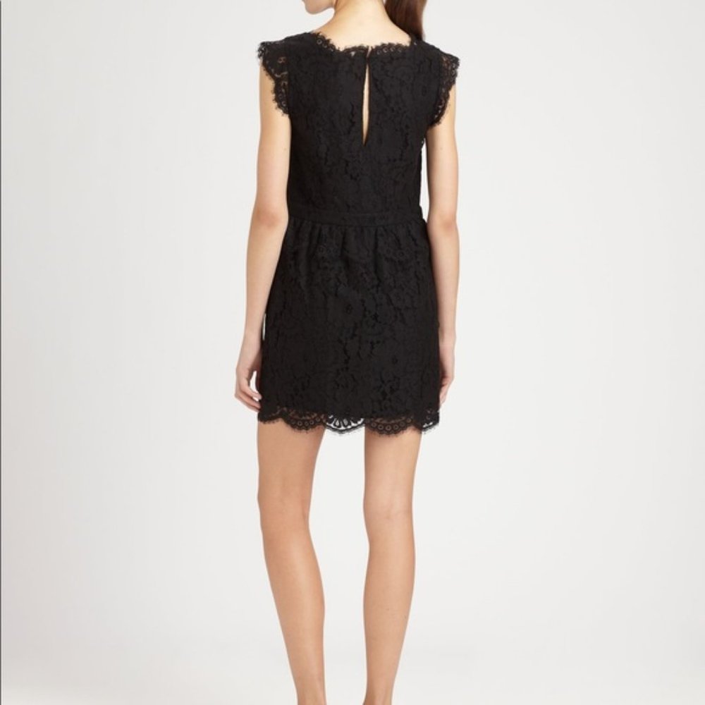 Joie Lebanon Lace Mini Dress Black Size Medium NWT LBD Cocktail Party - Picture 3 of 11